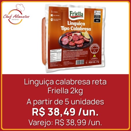 Linguiça calabresa reta Friella 2kg
