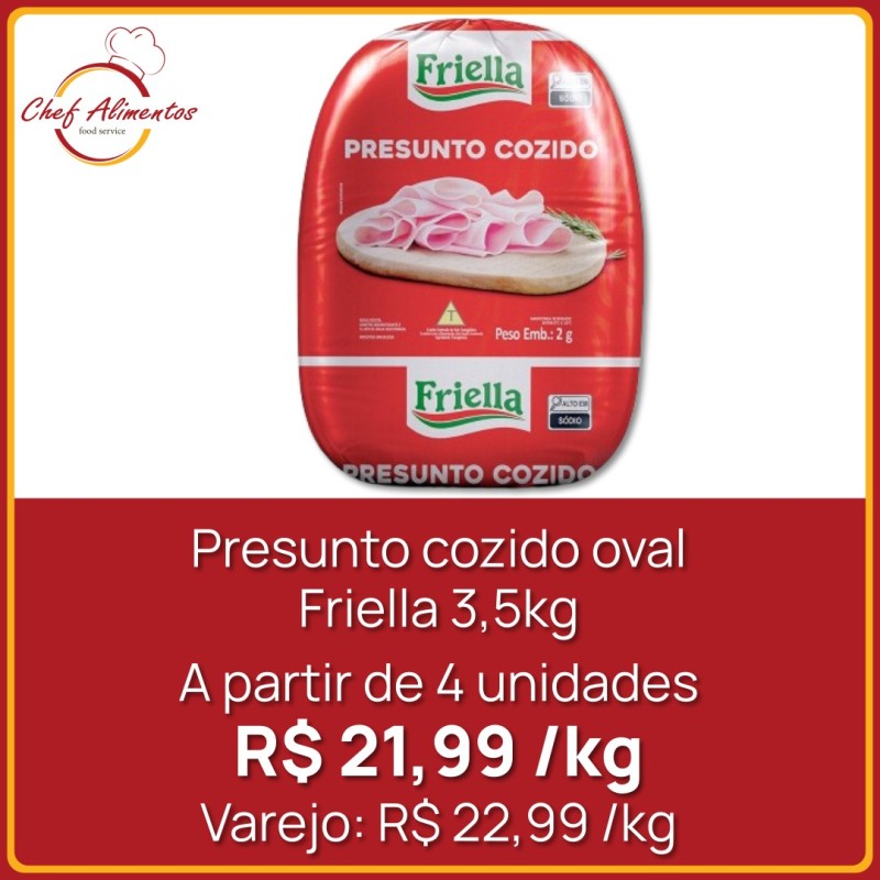 Presunto cozido oval Friella 3,5kg