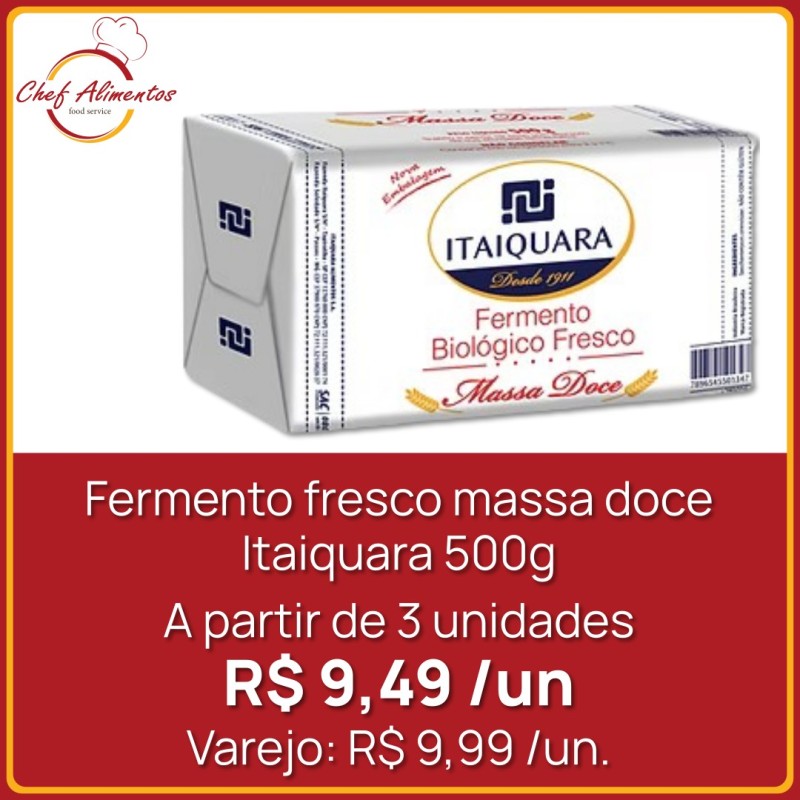 Fermento fresco massa doce Itaiquara 500g