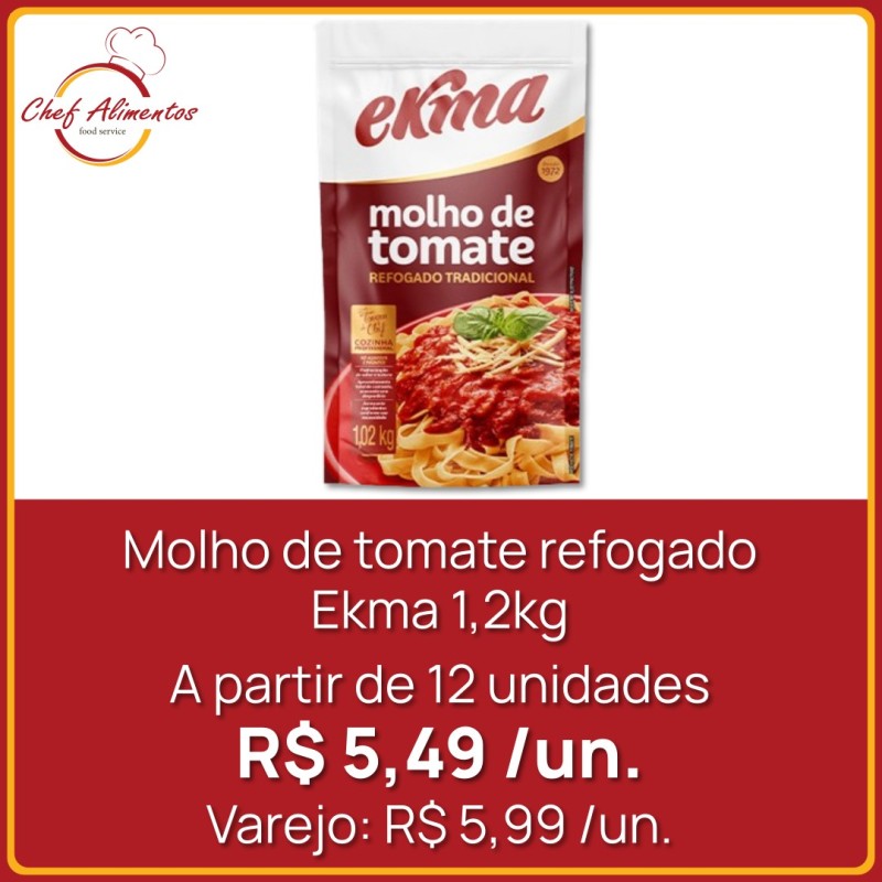 Molho de tomate refogado Ekma 1,02kg