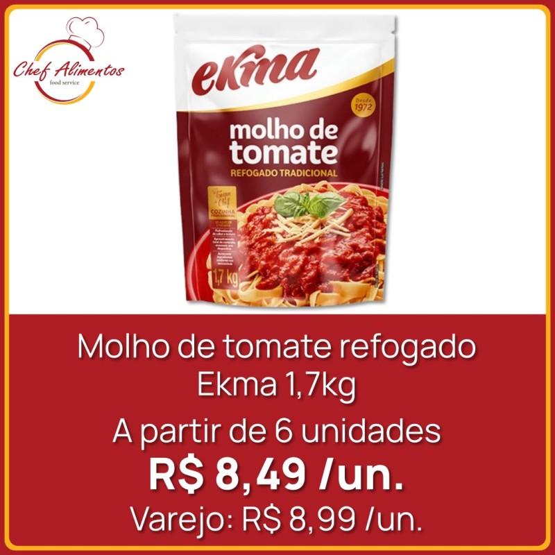 Molho de tomate refogado Ekma 1,7kg