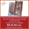 Carne cozida defumada resfriada de suíno sabor bacon fatiada Lactofrios 1kg