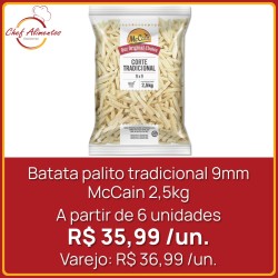 Batata palito tradicional 9mm McCain 2,5kg