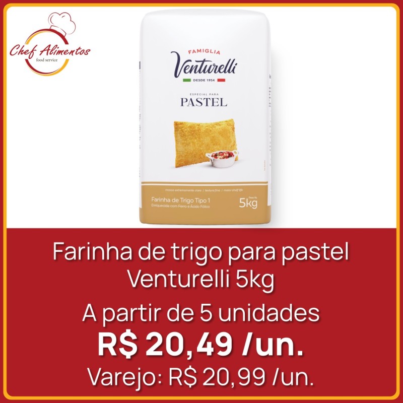 Farinha de trigo pastel Venturelli 5kg