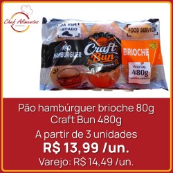 Pão hambúrguer brioche 80g Craft Bun 480g