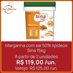 Margarina com sal Sina 50% lipídeos balde 15kg