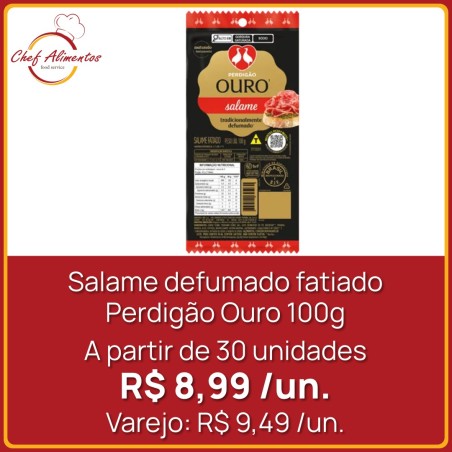 Salame defumado fatiado Perdigão Ouro 100g
