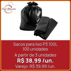 Saco para Lixo P3 100 litros 100 unidades