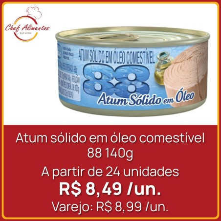 Atum sólido em óleo comestível 88 140g