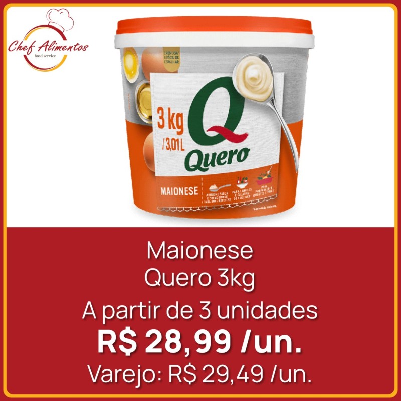 Maionese Quero - balde com 3kg