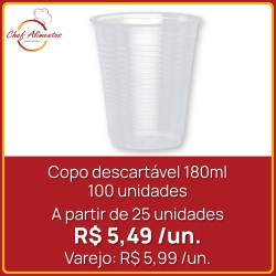 Copo Plástico Descartável Translúcido 180ml