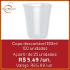 Copo Plástico Descartável Translúcido 180ml