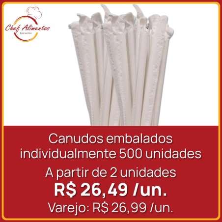 Canudos embalados individualmente 500 unidades