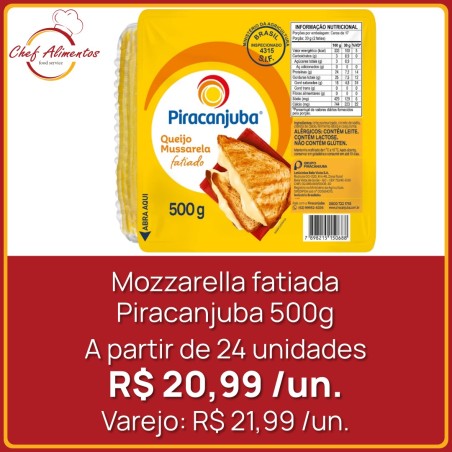 Mozzarella fatiada Piracanjuba 500g