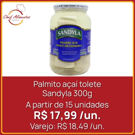 Palmito açaí tolete Sandyla 300g