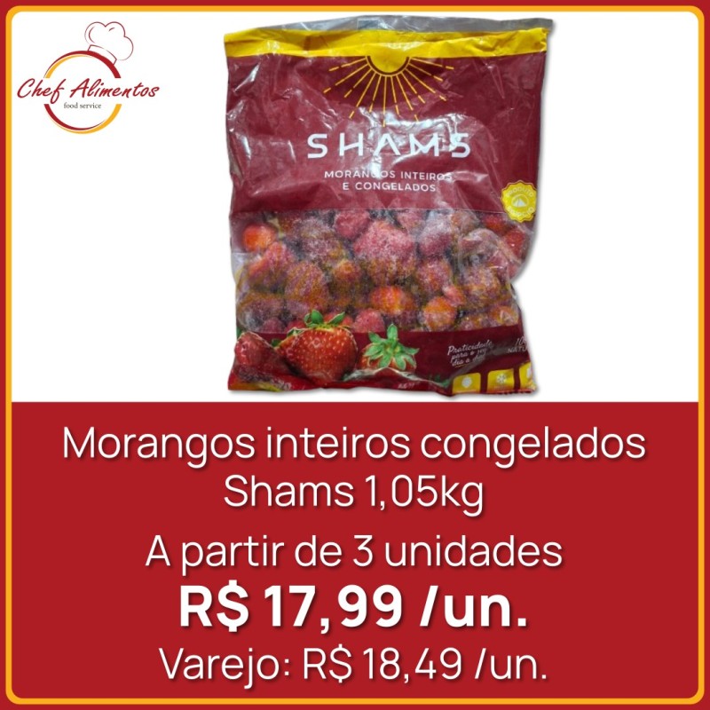 Morangos inteiros congelados Shams 1,05kg
