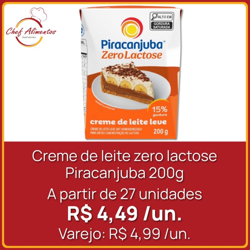 Creme de leite zero lactose Piracanjuba 200g