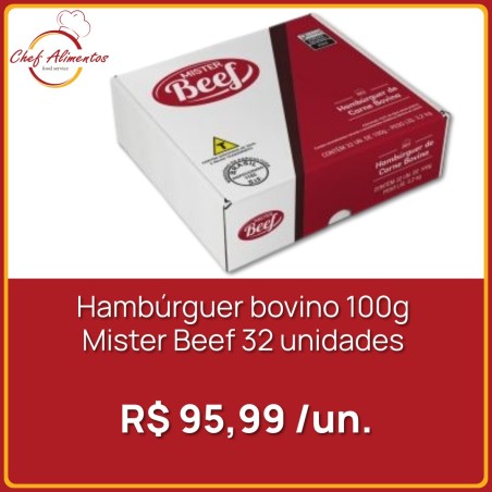 Hambúrguer Mister Beef 32 x 100g