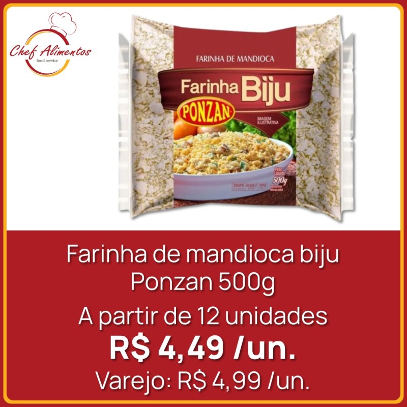 Farinha de mandioca biju Ponzan 500g