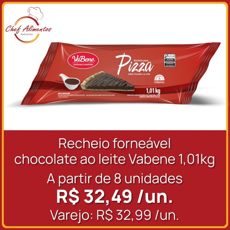Recheio forneável Chocolate ao leite Vabene 1,01kg