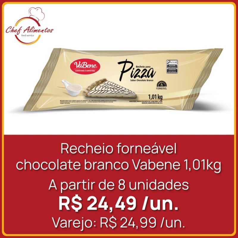 Recheio forneável Chocolate branco Vabene 1,01kg