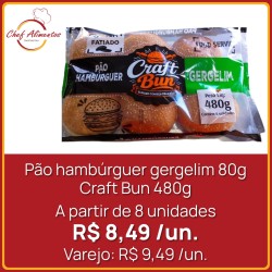 Pão hambúrguer gergelim 80g Craft Bun 480g