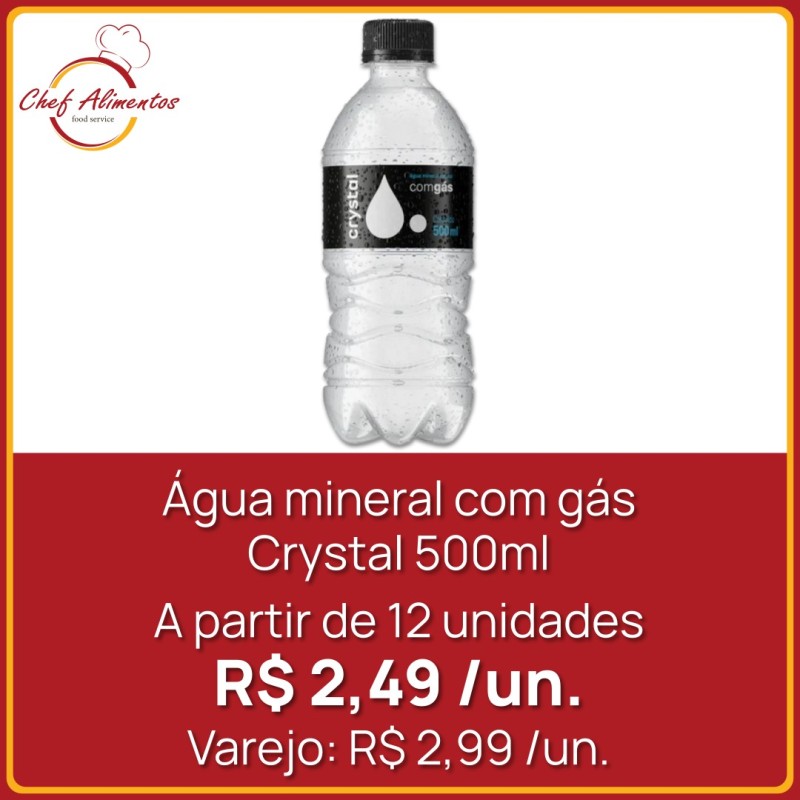 Água mineral com gás Crystal 500ml