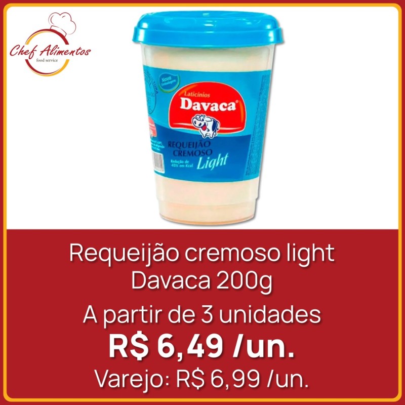 Requeijão cremoso light Davaca 200g