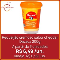 Requeijão cremoso sabor cheddar Davaca 200g
