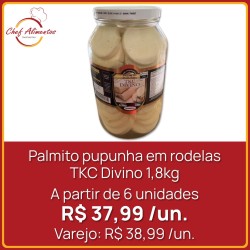 Palmito pupunha em rodelas TKC Divino 1,8kg