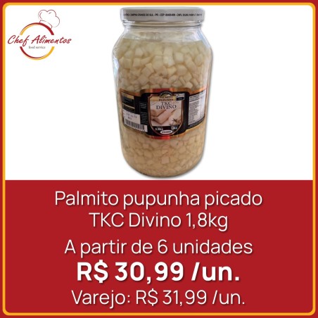 Palmito pupunha picado TKC Divino 1,8kg