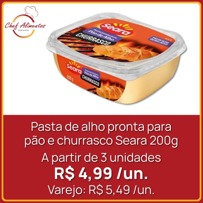 Pasta de alho pronta para pão e churrasco Seara 200g