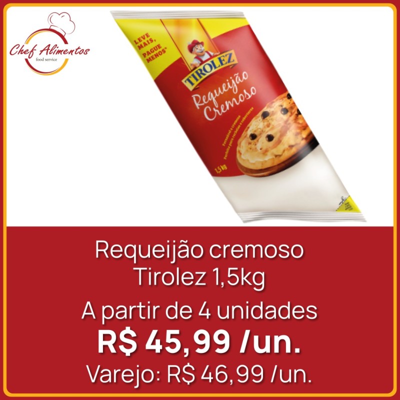 Requeijão Cremoso Tirolez 1,5 kg