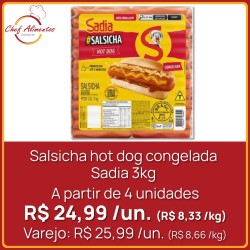 Salsicha hot dog congelada Sadia 3kg