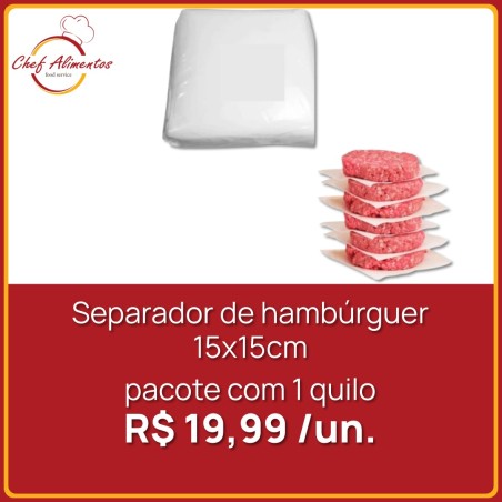 Separador de Hambúrguer 15 x 15 cm 1 kg