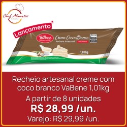 Recheio artesanal creme coco branco VaBene 1,01kg