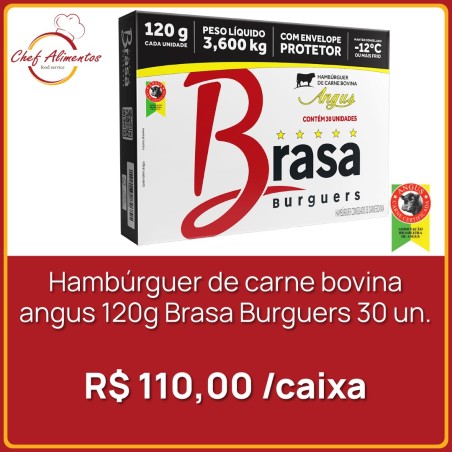 Hambúrguer de carne bovina angus Brasa Burguers 120g