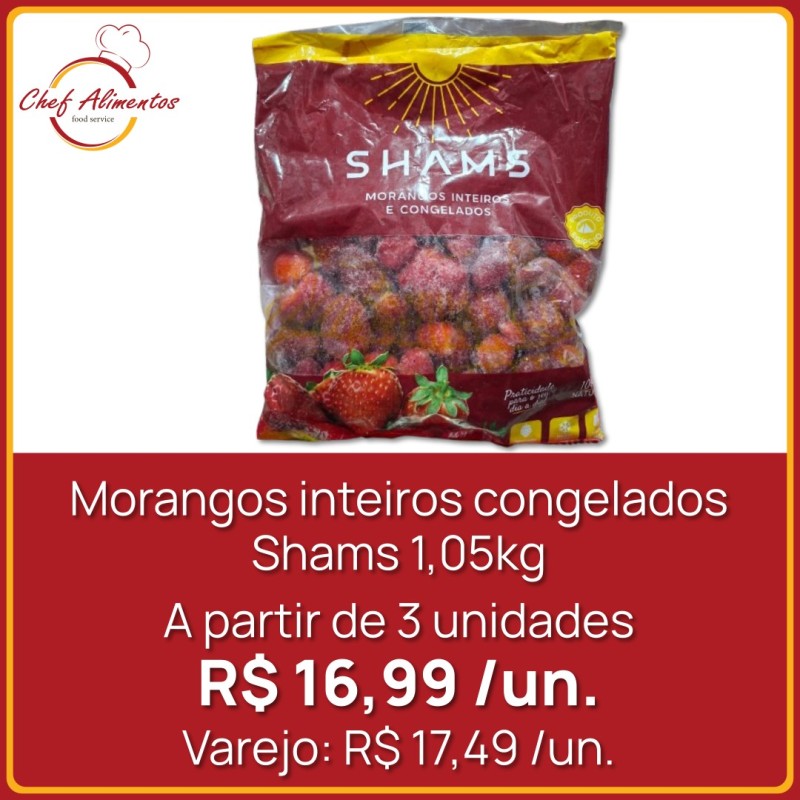 Morangos inteiros congelados Shams 1,05kg