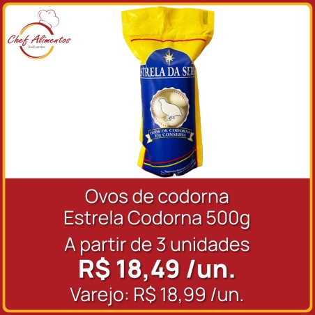 Ovos de Codorna em Conserva Estrela da Serra - pacote 500g drenado