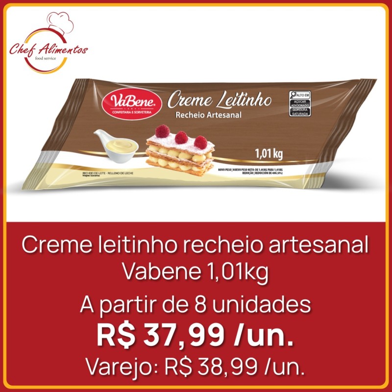 Creme leitinho recheio artesanal Vabene 1,01kg