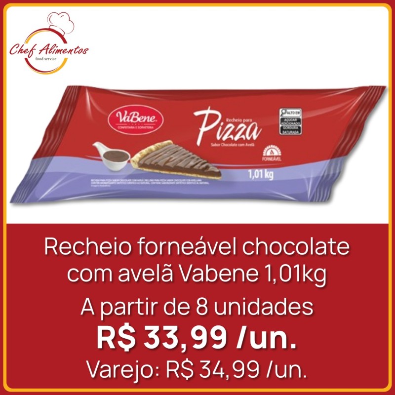 Recheio forneável chocolate com avelã Vabene 1,01kg