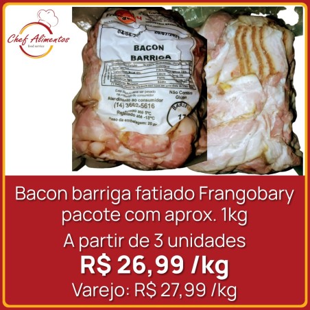 Bacon barriga fatiado Frangobary 1kg