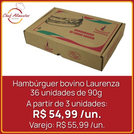 Hambúrguer bovino Laurenza 90g