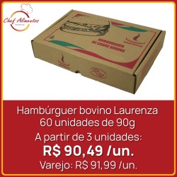 Hambúrguer bovino Laurenza 90g 60 unidades