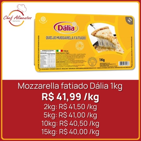 Mozzarella fatiado Dália 1kg