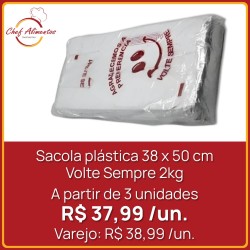 Sacola plástica 38 x 50 cm Volte Sempre 2kg